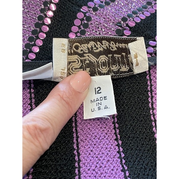 Vtg ‘83 Rare St John For Saks Fifth Avenue Purple Sequin Sweater Women’s 12 - Picture 10 of 16